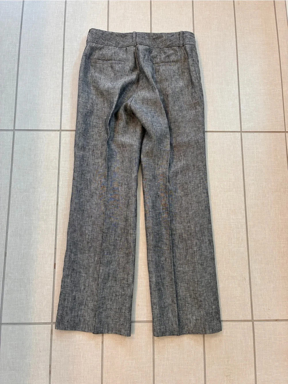 Banana Republic Heather Gray Linen Wide Leg CropTrousers